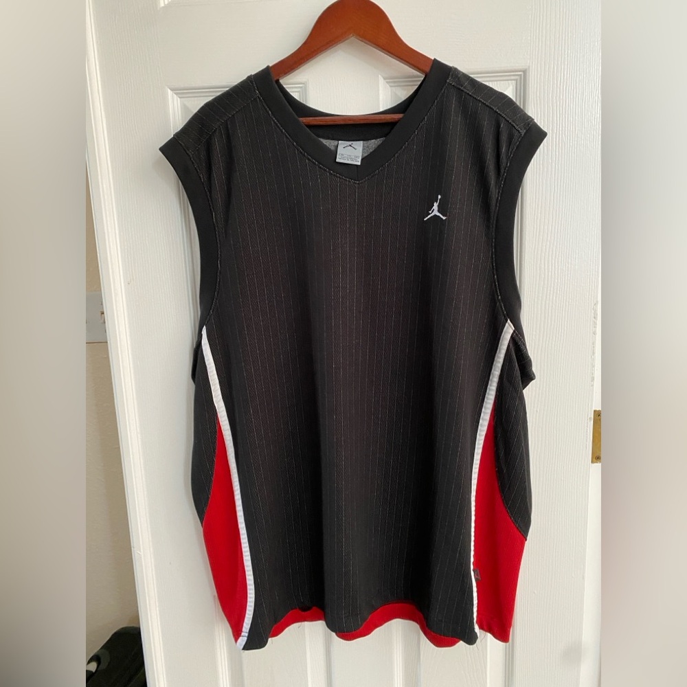 Jordan Black and Red Sleeveless Jersey